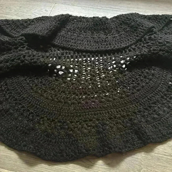 🔥Iris Setlakwe🔥 | Black wool blend chunky knit cardigan quarter sleeve - Picture 11 of 12